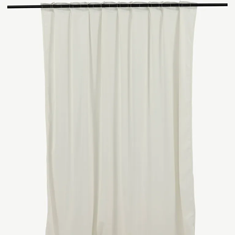 Valged läikivad polüesterkardinad Mary, 135 × 250 cm, 2 tk komplektis - 15925-701