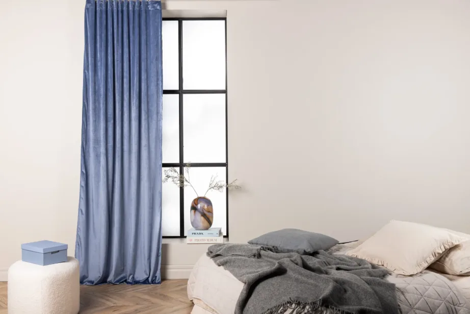 Sinised sametpinnaga kardinad Mary, 135×250 cm, polüester, 15925-707 – 5
