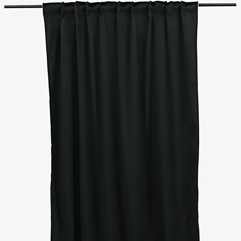 Must läikiva pinnaga polüesterkardinad Mary, 135 × 250 cm – 2 tk komplektis - 15925-708