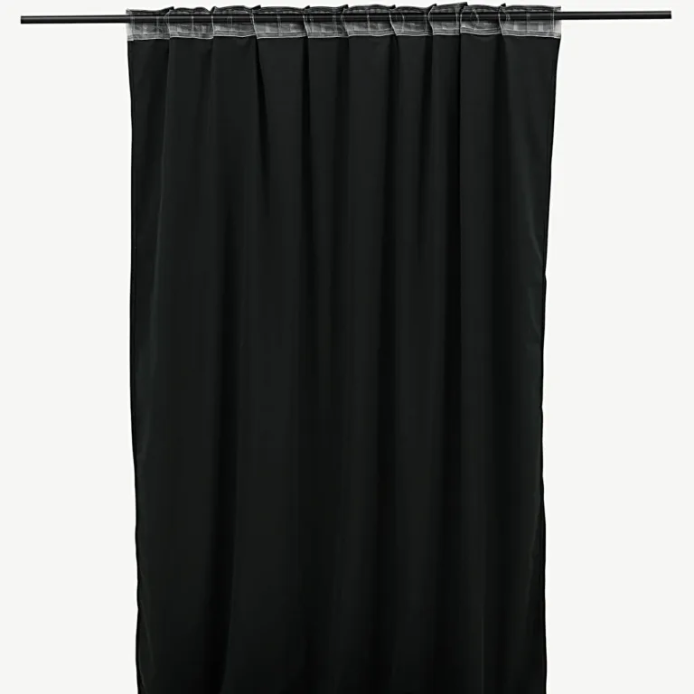 Must läikiva pinnaga polüesterkardinad Mary, 135 × 250 cm – 2 tk komplektis - 15925-708