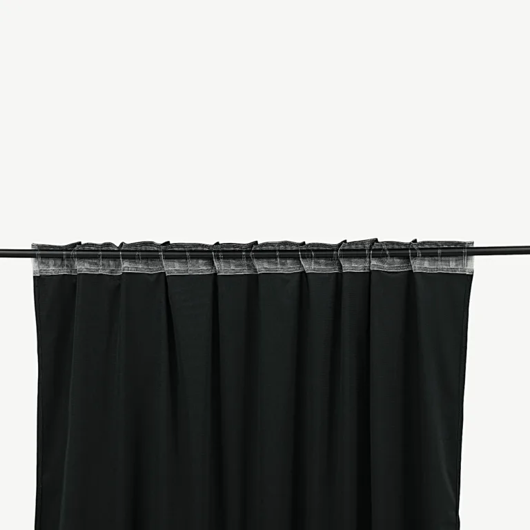 Must läikiva pinnaga polüesterkardinad Mary, 135 × 250 cm – 2 tk komplektis - 15925-708