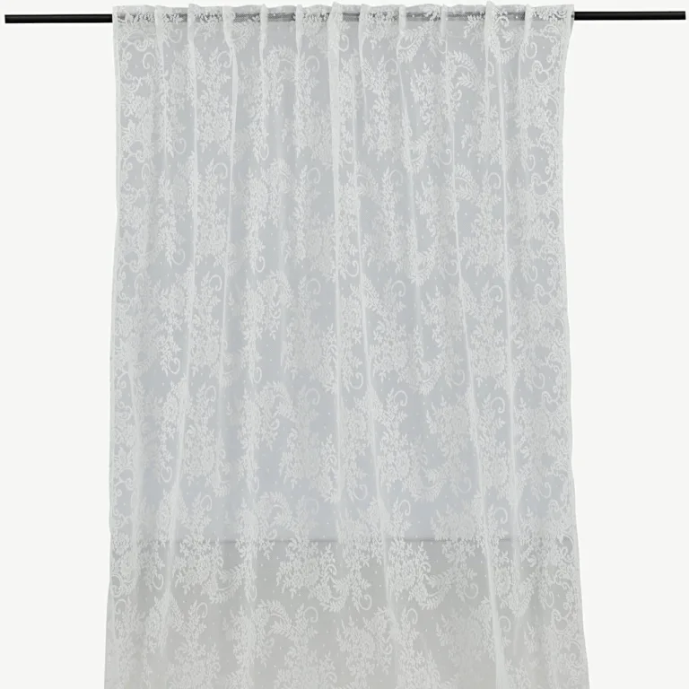 Valged pitskardinad Daisy multifunktsionaalse paelaga (140 × 290 cm, 2 tk) - 15927-801