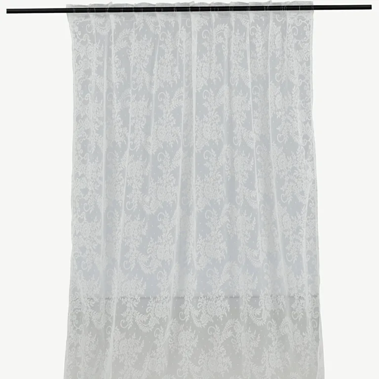 Valged pitskardinad Daisy multifunktsionaalse paelaga (140 × 290 cm, 2 tk) - 15927-801