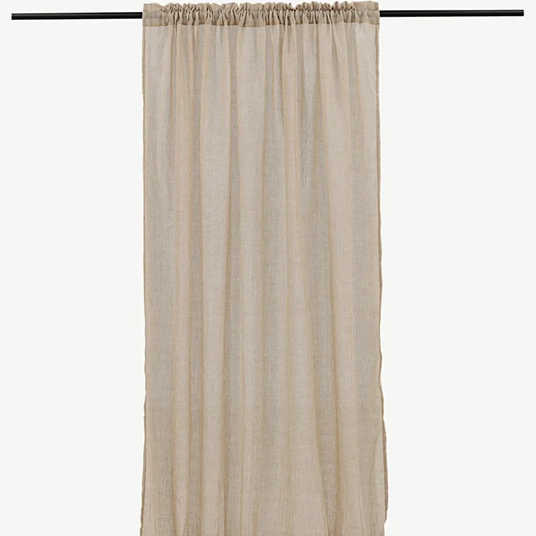 Beež poolläbipaistev kardin Elena, 135×240 cm, polüester - 15931-502