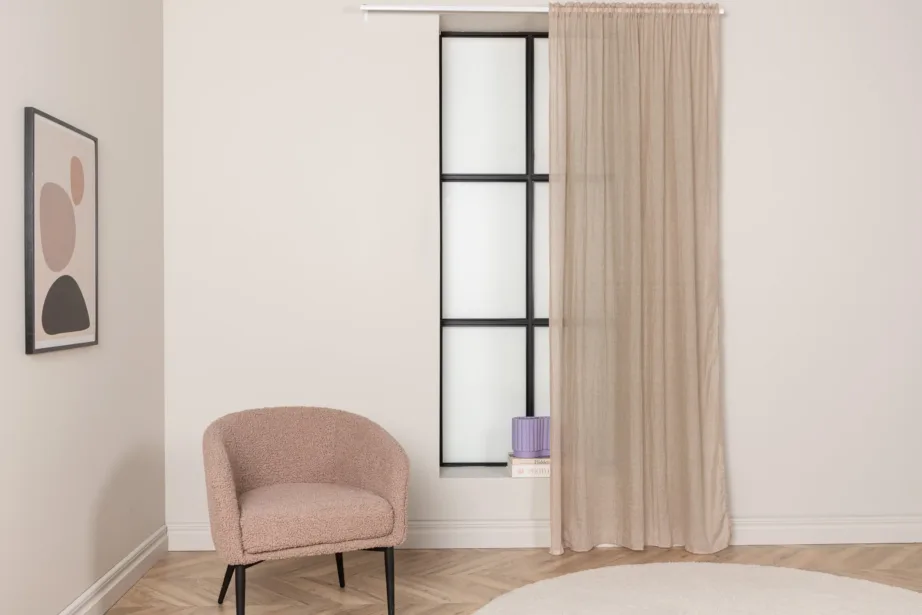 Beež poolläbipaistev kardin Elena, 135×240 cm, polüester, 15931-502 – 5