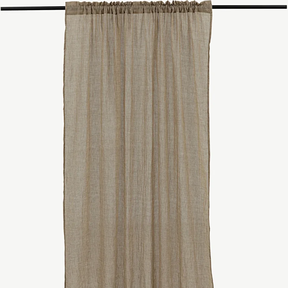 Beež poolläbipaistev polüesterkardin Elena, 135 × 240 cm, 15931-503 – 3