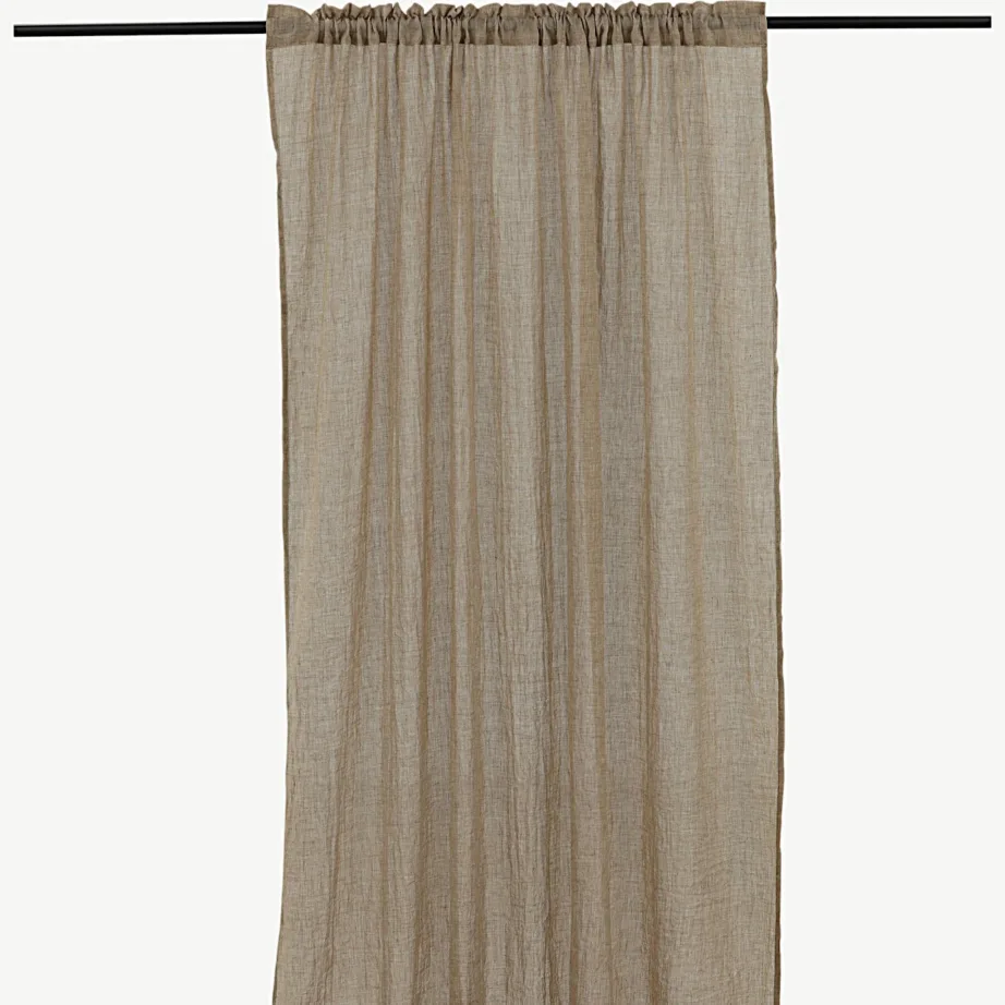 Beež poolläbipaistev polüesterkardin Elena, 135 × 240 cm, 15931-503