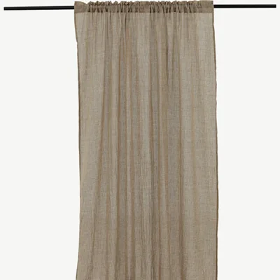 Beež poolläbipaistev kardin Elena, 135x290 cm, 2 tk, polüester - 15932-503