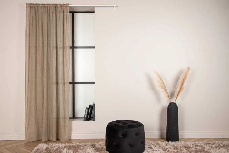 Beež poolläbipaistev kardin Elena, 135×290 cm, 2 tk, polüester, 15932-503 – 5