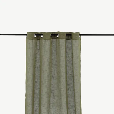 Sammalrohelised öösidega kardinad Kaya (140 × 240 cm, 2 tk, 100% polüester) - 15933-604