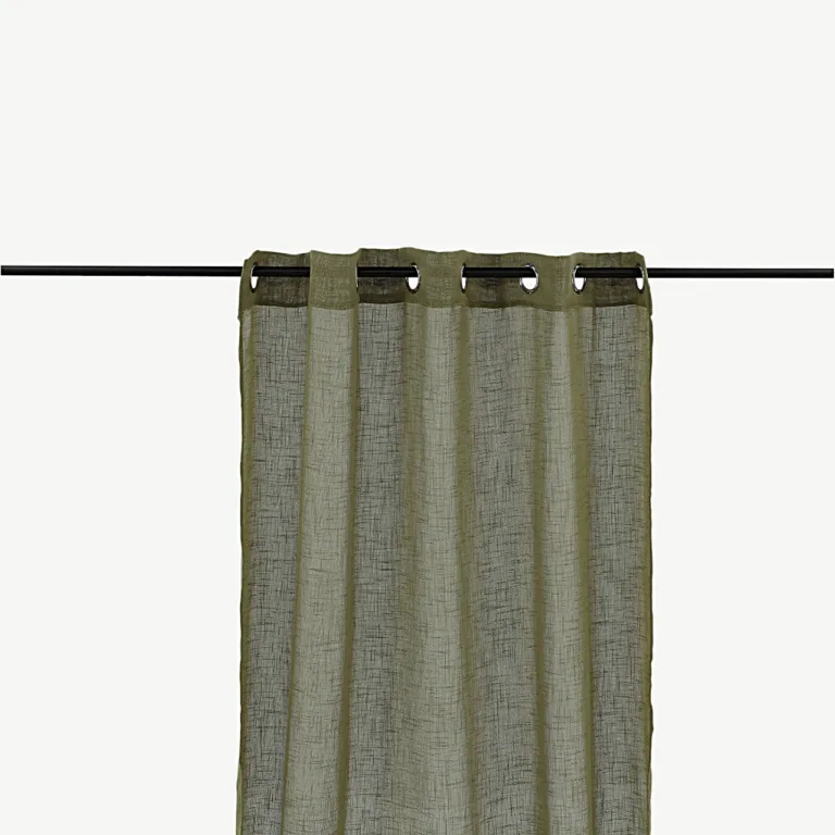 Sammalrohelised öösidega kardinad Kaya (140 × 240 cm, 2 tk, 100% polüester) - 15933-604
