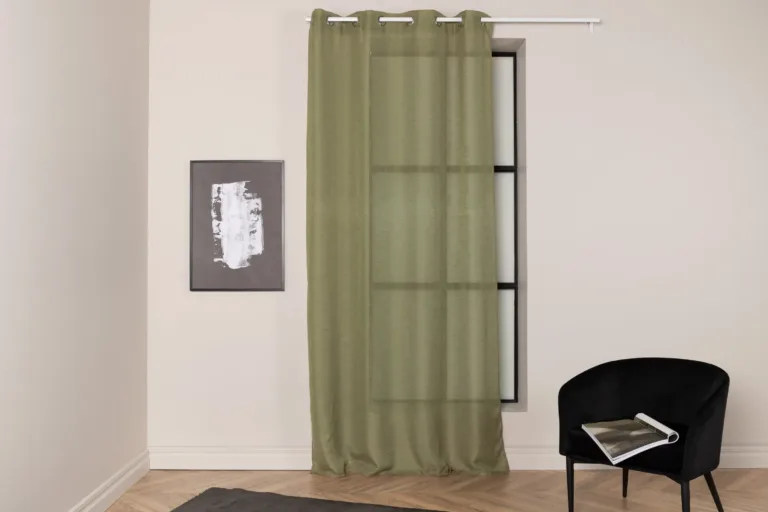 Sammalrohelised öösidega kardinad Kaya (140 × 240 cm, 2 tk, 100% polüester) - 15933-604