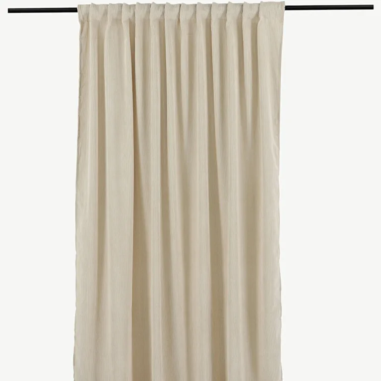 Beež polüester-manchesterkardin Elma, 140 × 240 cm, 2 tk - 15935-502