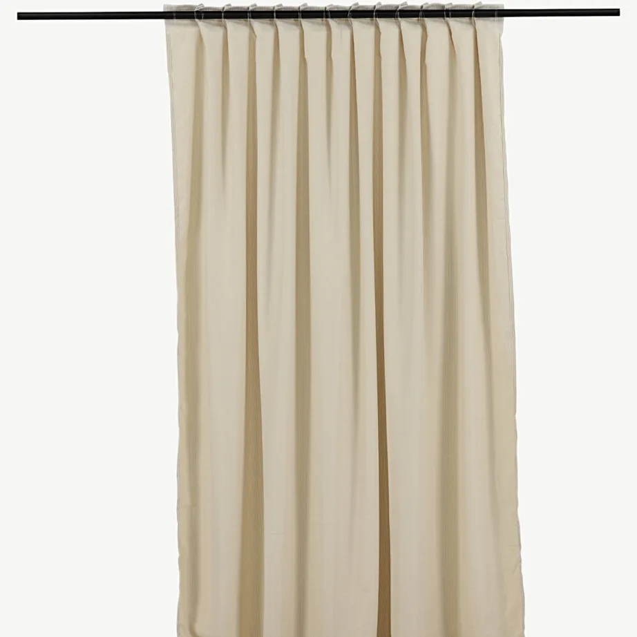 Beež polüester-manchesterkardin Elma, 140 × 240 cm, 2 tk, 15935-502