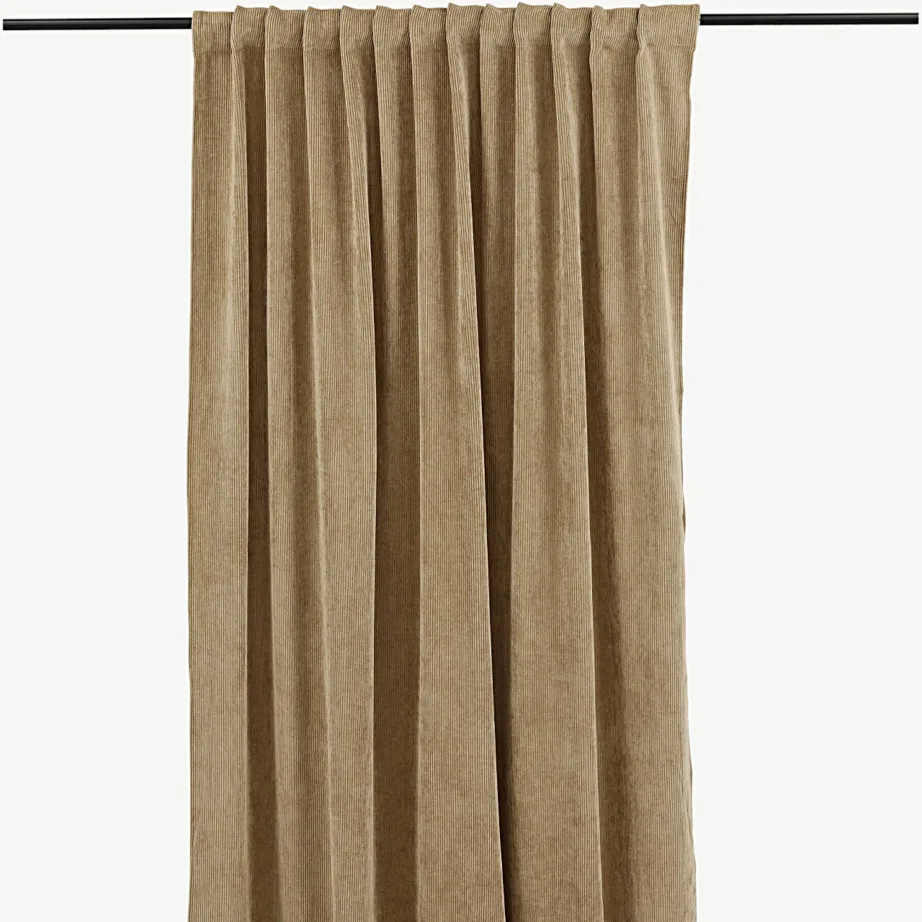 Liivakarva manchester-stiilis polüesterkardinad Elma (140×290 cm), 15936-503