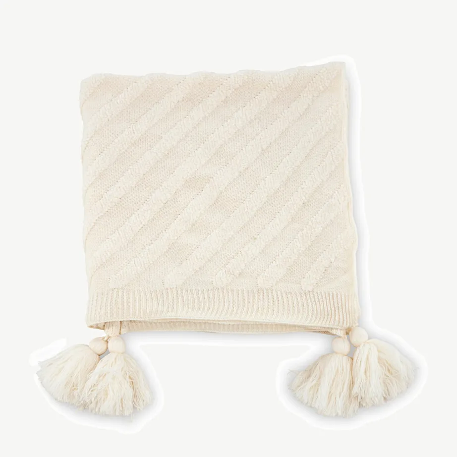 Murdvalge akrüülpleed Katlyn, tupsudega, 130 × 170 cm, 15941-201 – 4