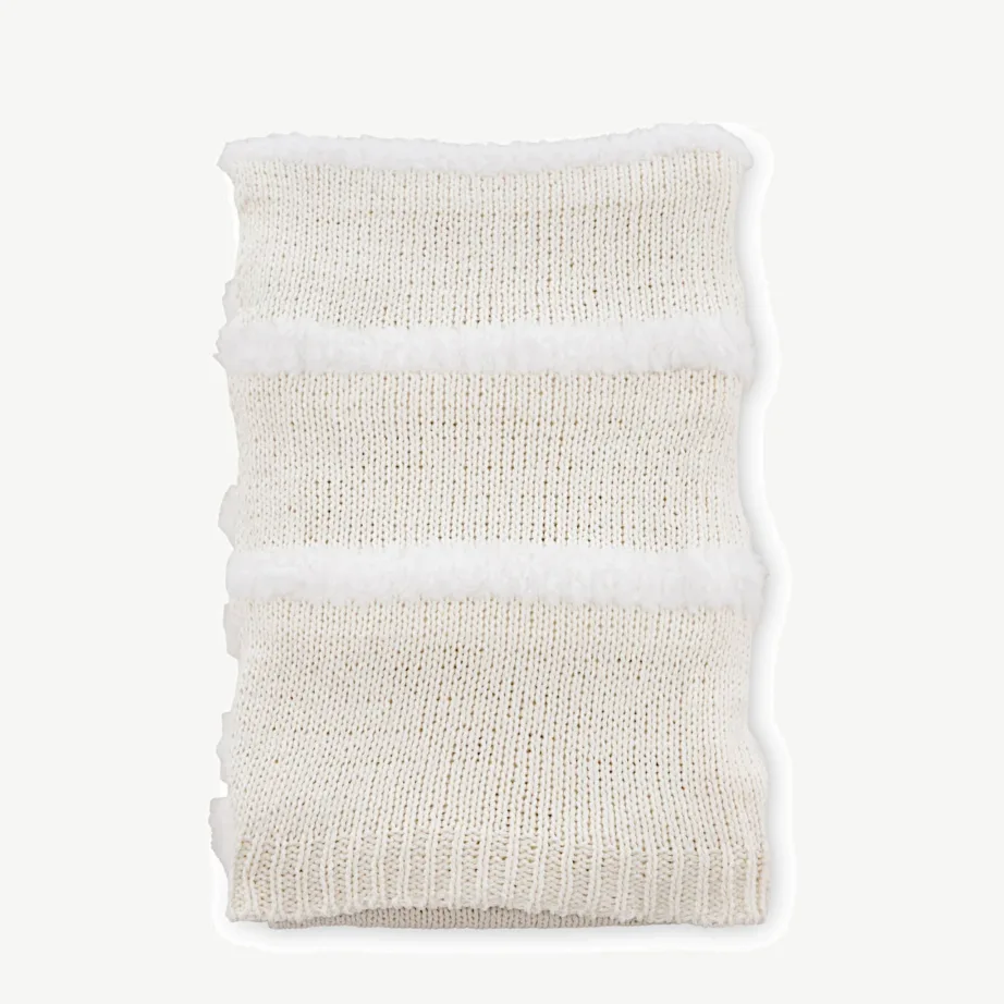 Valge kunstkarusnahast fliispleed Katleen (polüestrist, 130 × 170 cm), 15942-301 – 2