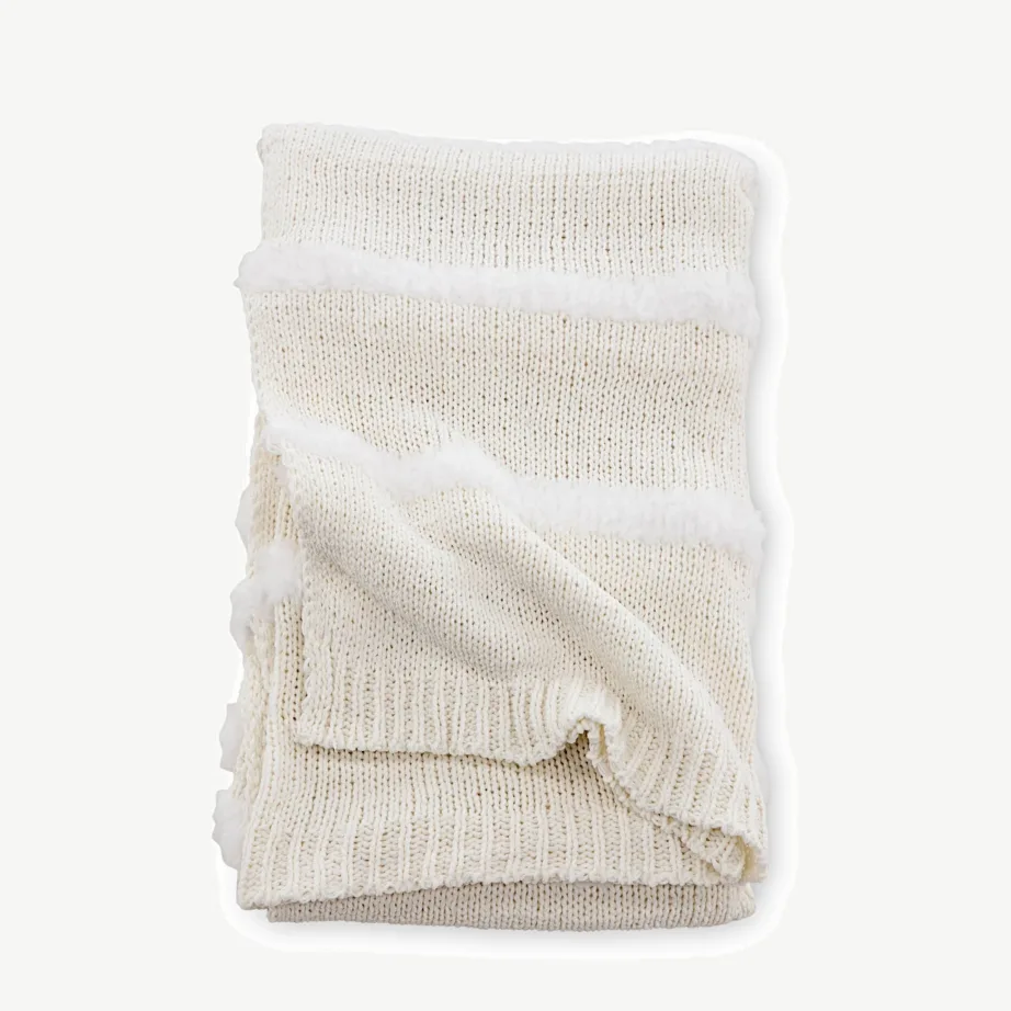 Valge kunstkarusnahast fliispleed Katleen (polüestrist, 130 × 170 cm), 15942-301 – 5