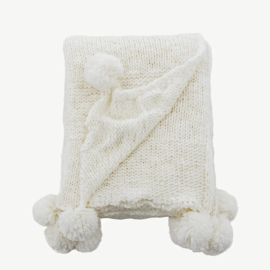 Valge akrüülist pleed tutidega Anny 130 × 170 cm, 15943-201 – 3