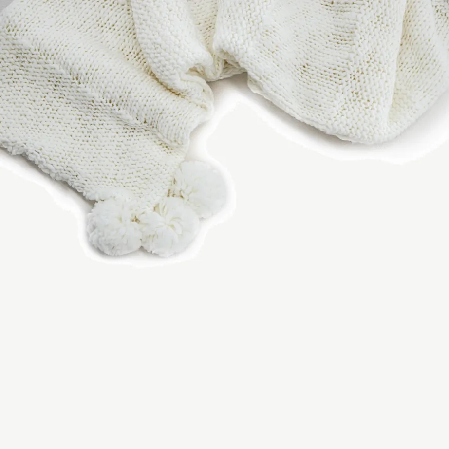 Valge akrüülist pleed tutidega Anny 130 × 170 cm, 15943-201 – 4