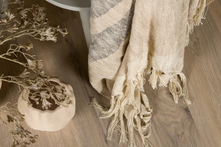 Triibuline Sandy pleed (slub-polüester, murdvalge-beež, 130 × 170 cm), 15948-213 – 7