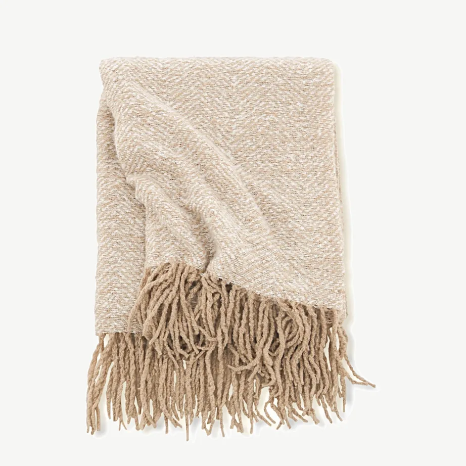 Beež-valge kalanahkses mustris polüester-viskatekike Toby, 130 × 170 cm, 15951-215 – 3