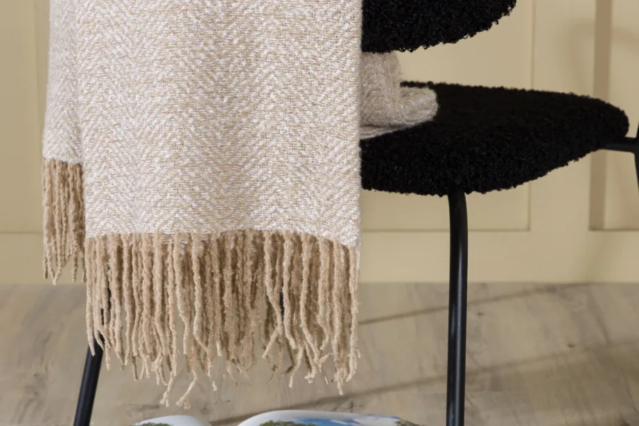 Beež-valge kalanahkses mustris polüester-viskatekike Toby, 130 × 170 cm, 15951-215 – 9