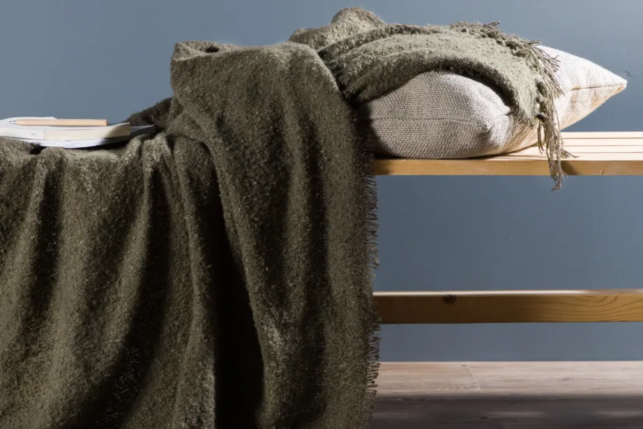 Stanly sammalroheline polüesterpleed narmastega, 130 × 170 cm, 15952-205 – 5