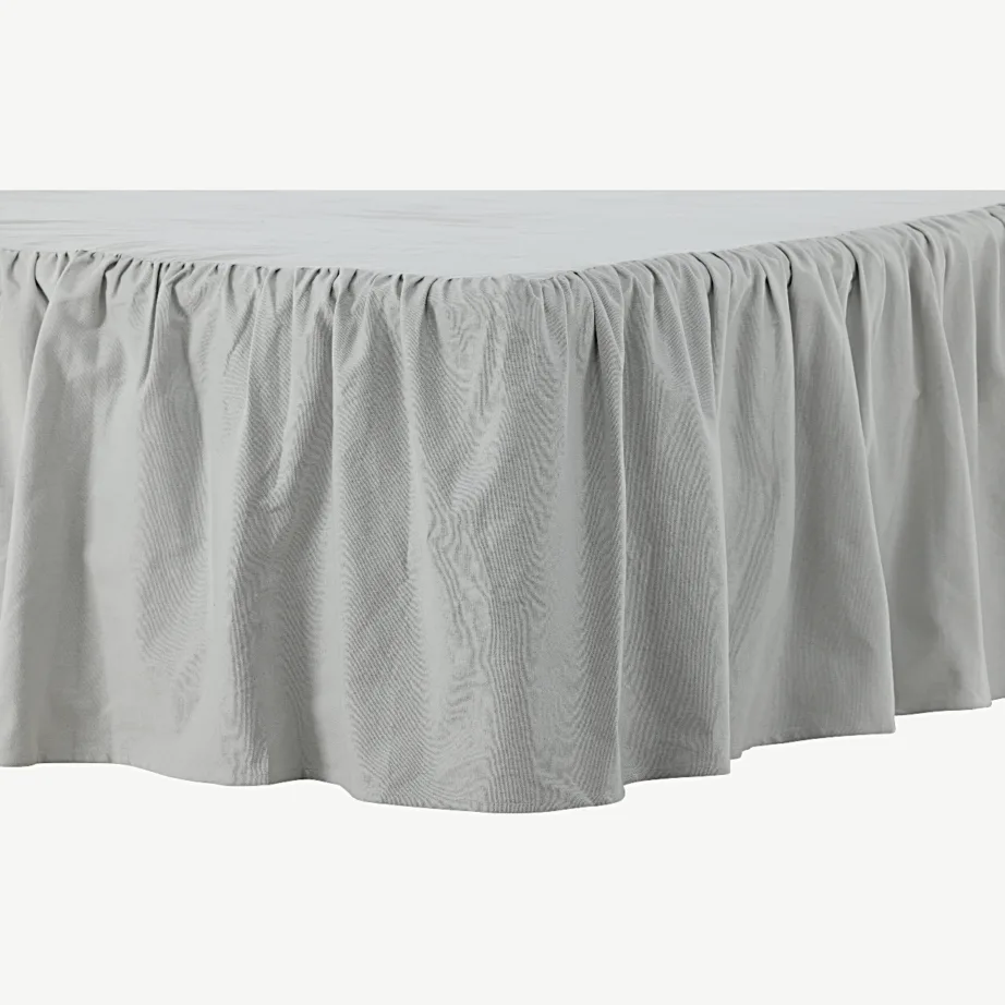 Helehall puuvillane voodiseelik Pixy romantiliste volangidega, 120×200 cm - 15962-505