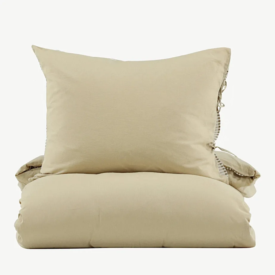 Liivakarva linase ja puuvilla segust voodipesukomplekt Jenna (150 × 200 cm), 15977-602 – 2