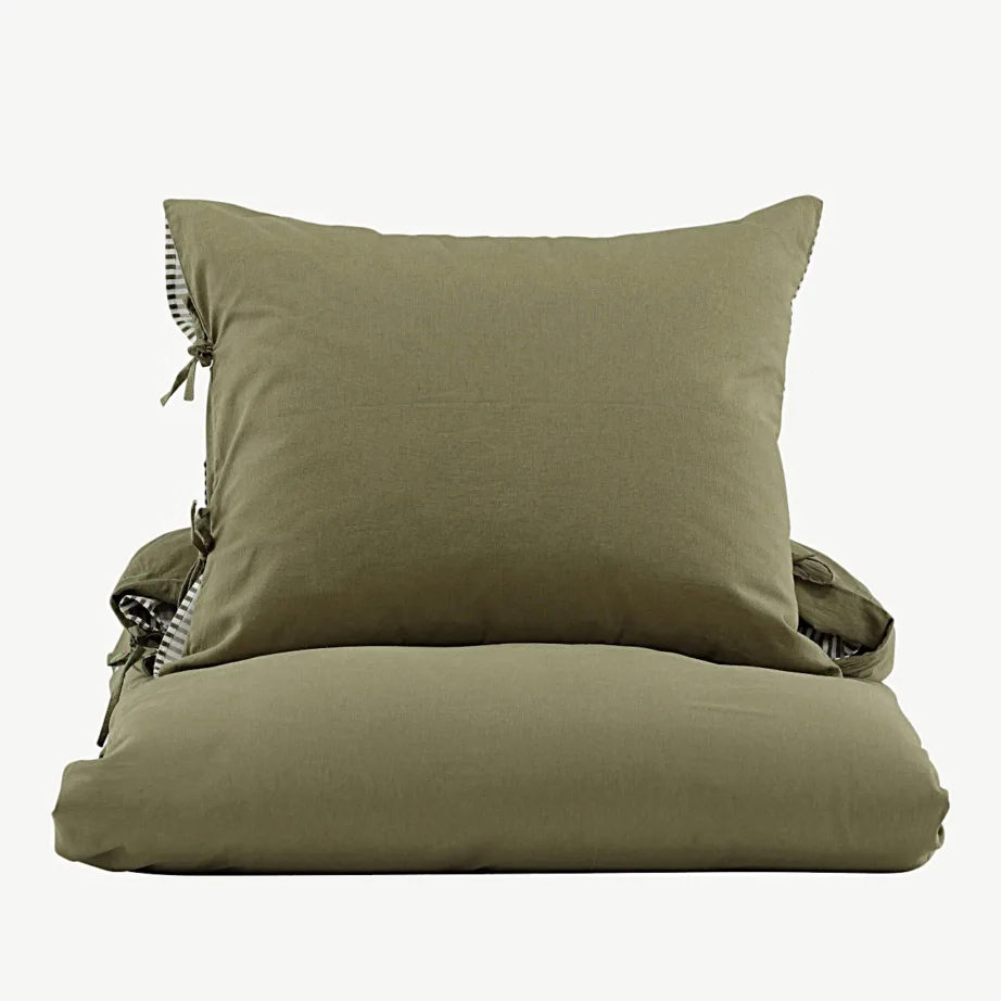 Kahepoolne voodipesukomplekt Jenna, sammalroheline (puuvill/linane, 150×200 cm), 15977-604 – 2