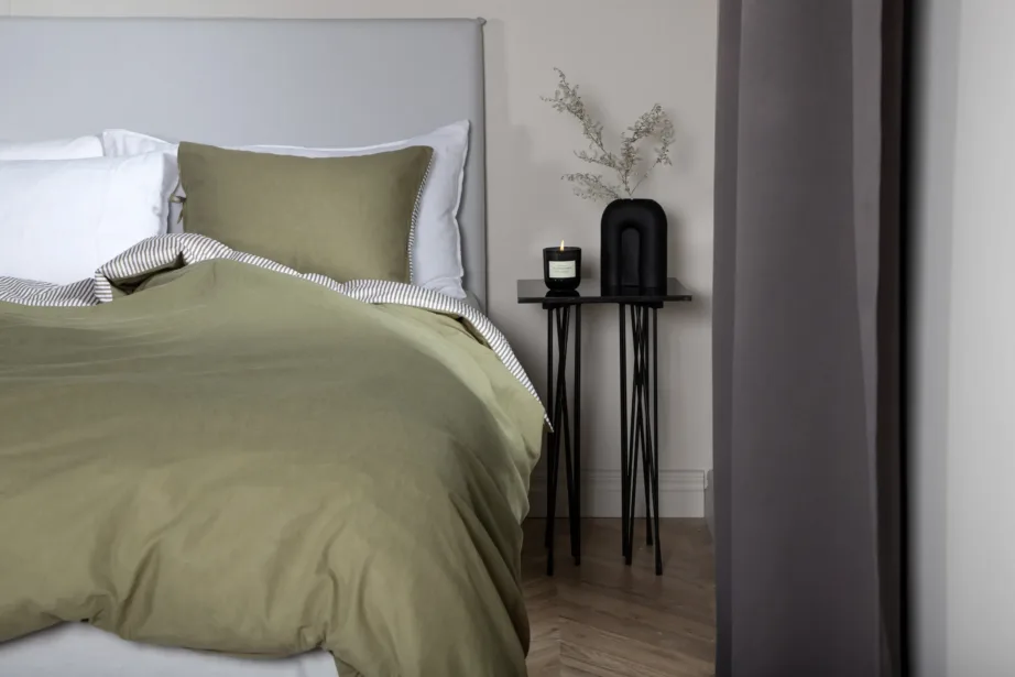 Kahepoolne voodipesukomplekt Jenna, sammalroheline (puuvill/linane, 150×200 cm), 15977-604 – 7