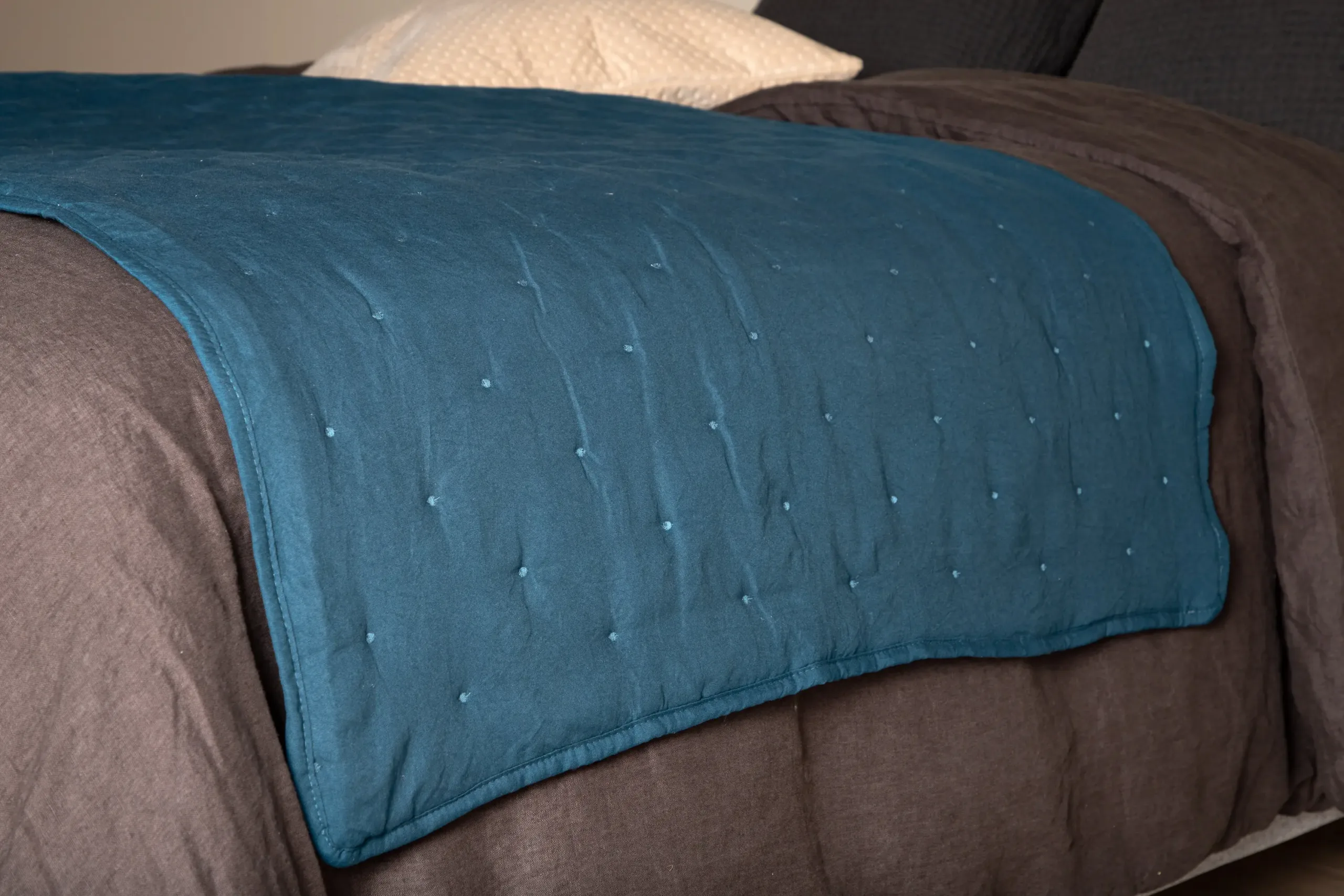 Tepitud voodikate Sally, vesisinine, 180 x 80 cm, polüester - 15984-407