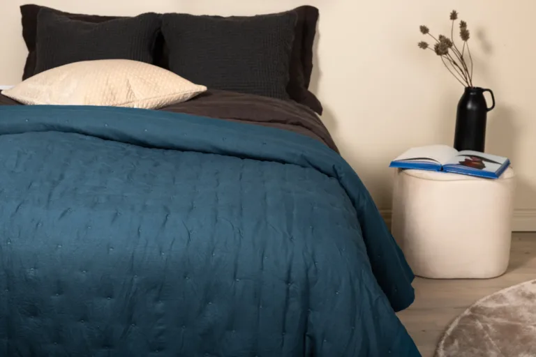 Sally tepitud päevatekk, vesisinine, 260 × 260 cm, 100% polüester - 15985-407