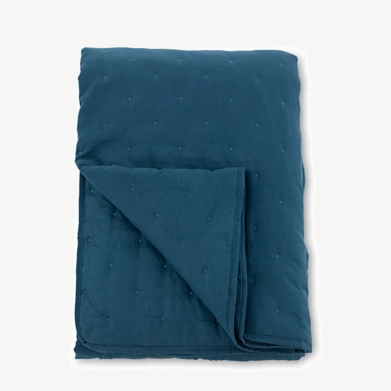 Tepitud mikrokiud voodikate Sally, sügav sinine, 260 × 260 cm - 15986-407