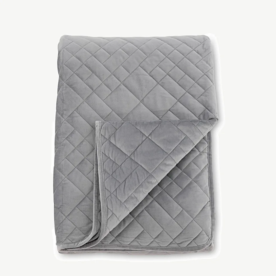 Helehallist sametist voodikate Jilly, 260 × 260 cm, 15988-705 – 3