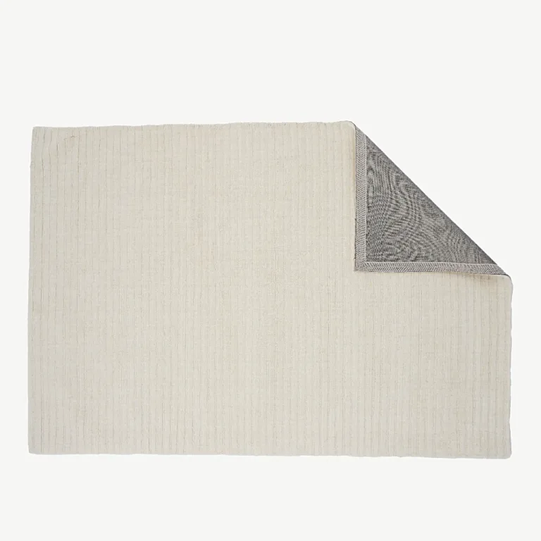 Valge villane ribilise mustriga vaip Milton, 230 × 160 cm - 15989-101