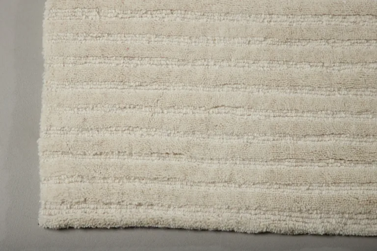 Valge villane ribilise mustriga vaip Milton, 230 × 160 cm - 15989-101
