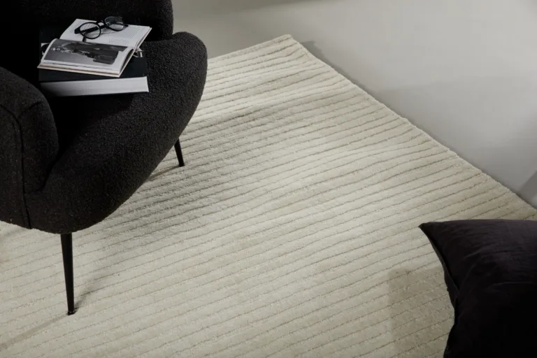 Valge villane ribilise mustriga vaip Milton, 230 × 160 cm - 15989-101