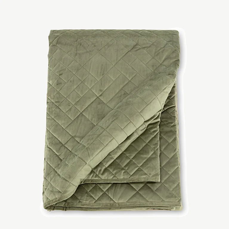 Sametist roheline voodikate Jilly 180 × 80 cm - 15991-704