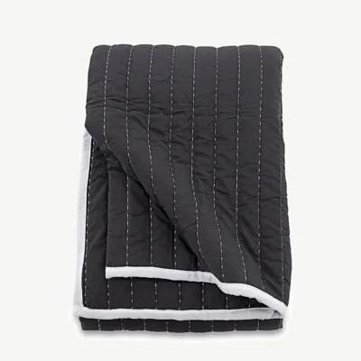 Tepitud voodikate Juni antratsiitvalgest mikrokiust, 260 × 260 cm - 15994-488