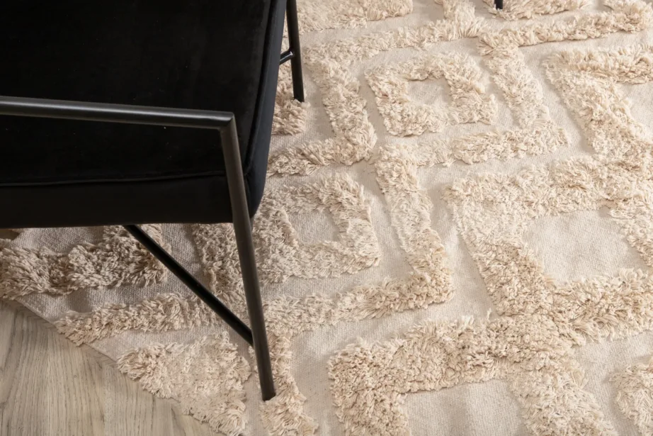 Geomeetrilise mustriga beež puuvillavaip narmastega Hilma, 200 × 300 cm, 15995-557 – 4