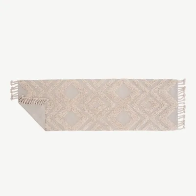 Beež puuvillavaip narmastega Hilma, tuftingtehnikas, 80 × 250 cm - 15997-557