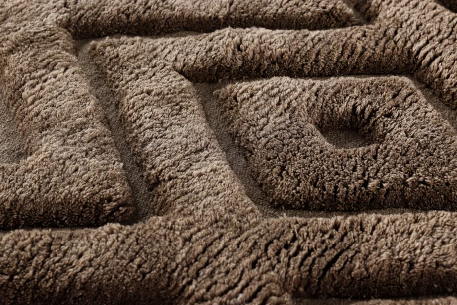 Ümmargune tumepruun villavaip Dahlia, struktuurse mustriga (Ø200 cm), 16000-530 – 4