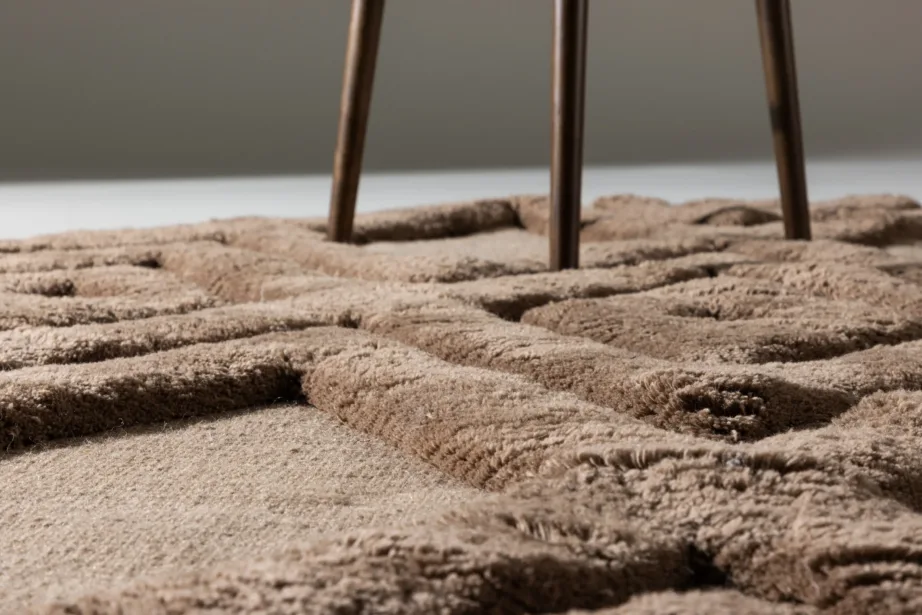 Ümmargune tumepruun villavaip Dahlia, struktuurse mustriga (Ø200 cm), 16000-530 – 6