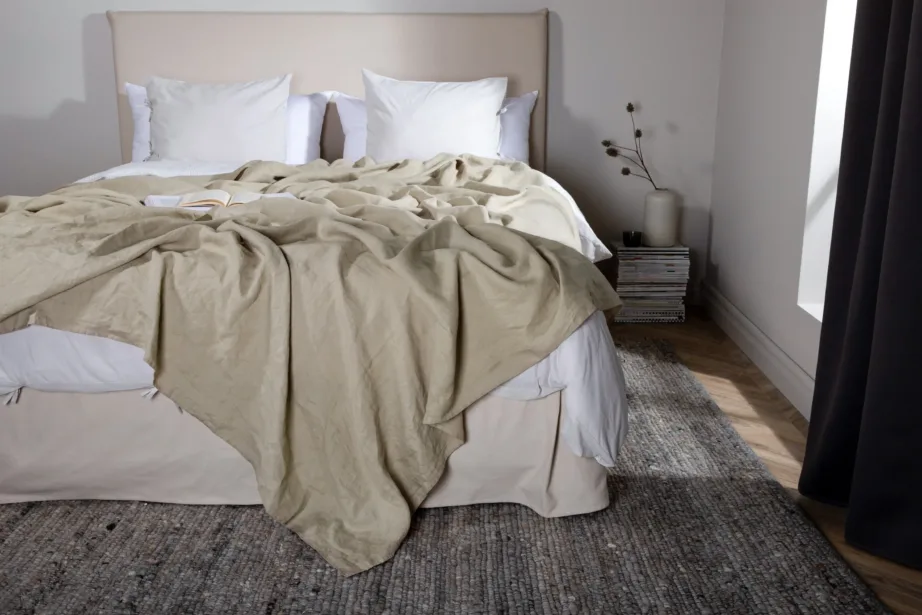 Beež linase välimusega polüester-voodikate Milo, 180 × 260 cm, 16002-602 – 5