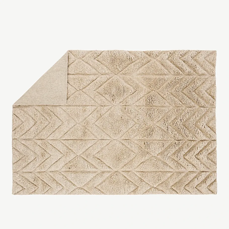 Beež geomeetrilise mustriga villavaip Zoe, 160 × 230 cm, 16003-150