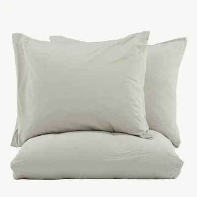 Helehall krobelisest puuvillast voodipesukomplekt Mila (tekikott 240 × 220 cm, 2 padjapüüri) - 16009-505