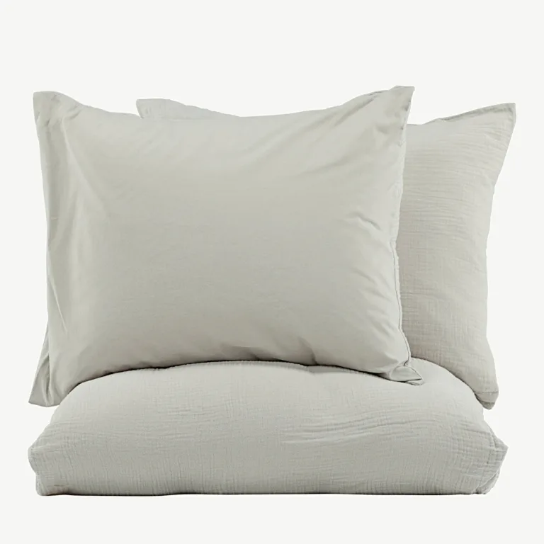 Helehall krobelisest puuvillast voodipesukomplekt Mila (tekikott 240 × 220 cm, 2 padjapüüri) - 16009-505