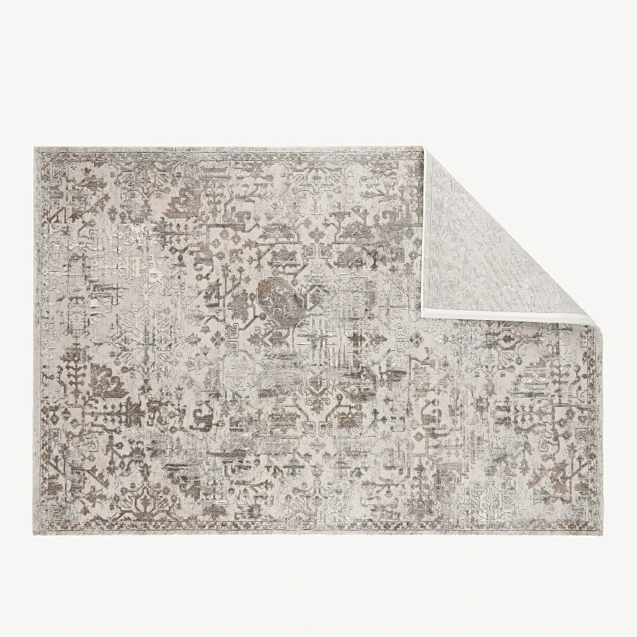 Hõbedase mustriga idamaine elutoa vaip Cleo (230 × 160 cm, polüester–puuvill), 16013-109